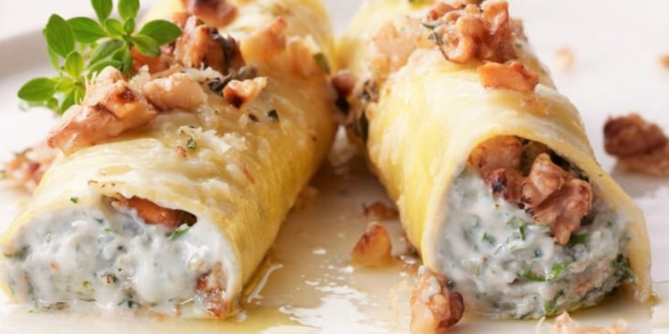 Pjata e drekës/ Kaneloni me rikota, gorgonxola dhe arra