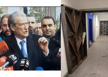 Pas blindimit të dyerve, Berisha shkon në selinë blu. Fton demokratët  të mblidhen nesër aty e të përzënë Bashën