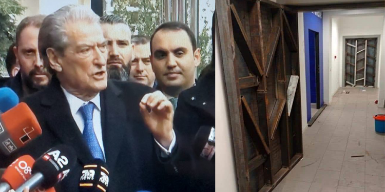 Pas blindimit të dyerve, Berisha shkon në selinë blu. Fton demokratët  të mblidhen nesër aty e të përzënë Bashën