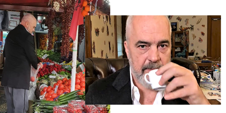 E diela vetëm për atdheun dhe familjen/ Pas komunikimit “Live me demokratët”, Rama kthehet e blen domate për shtëpinë