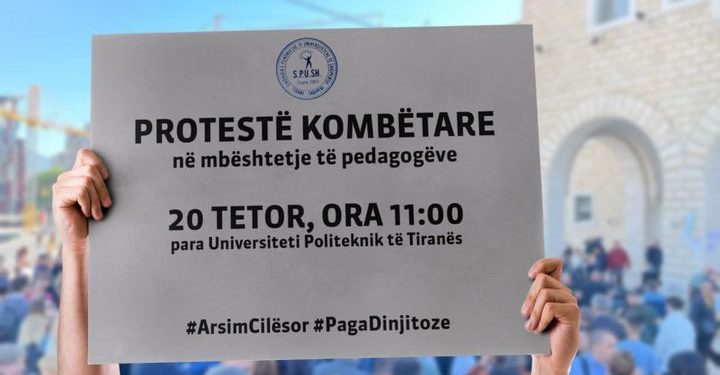 Berisha protestë përpara Politeknikut/ Të gjithë në protestë