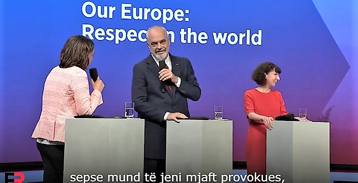 “A mund të ma shpjegosh pse është dhe nderi yt?”,  Rama vë në siklet  drejtuesen e bisedës në Kongresin e Berlinit