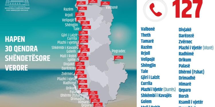 Sezoni veror/ Qeveria hap qendra shëndetësore në 30 pika turistike