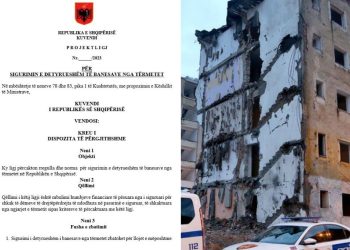 Del projektligji/Qeveria bën të detyrueshëm sigurimin e banesës nga tërmeti