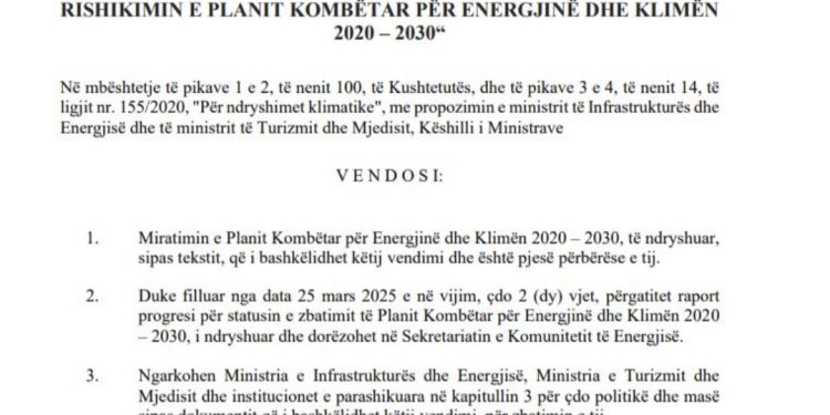 “Makinat vetëm disa ditë në javë”/ Ja ç’parashikon plani i ardhshëm kombëtar për energjinë e klimën